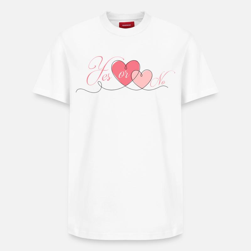 JA ODER NEIN - Relaxed Unisex Supima Cotton T-Shirt – von SPREAD - Weiß
