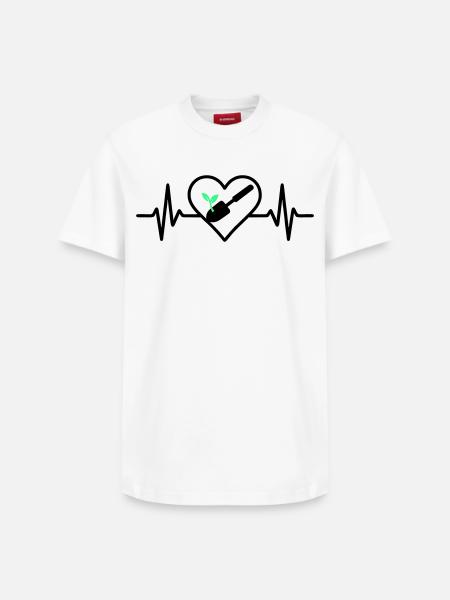 Herz Gärtnerei – Love of Nature - Relaxed Unisex Supima Cotton T-Shirt – by SPREAD - white