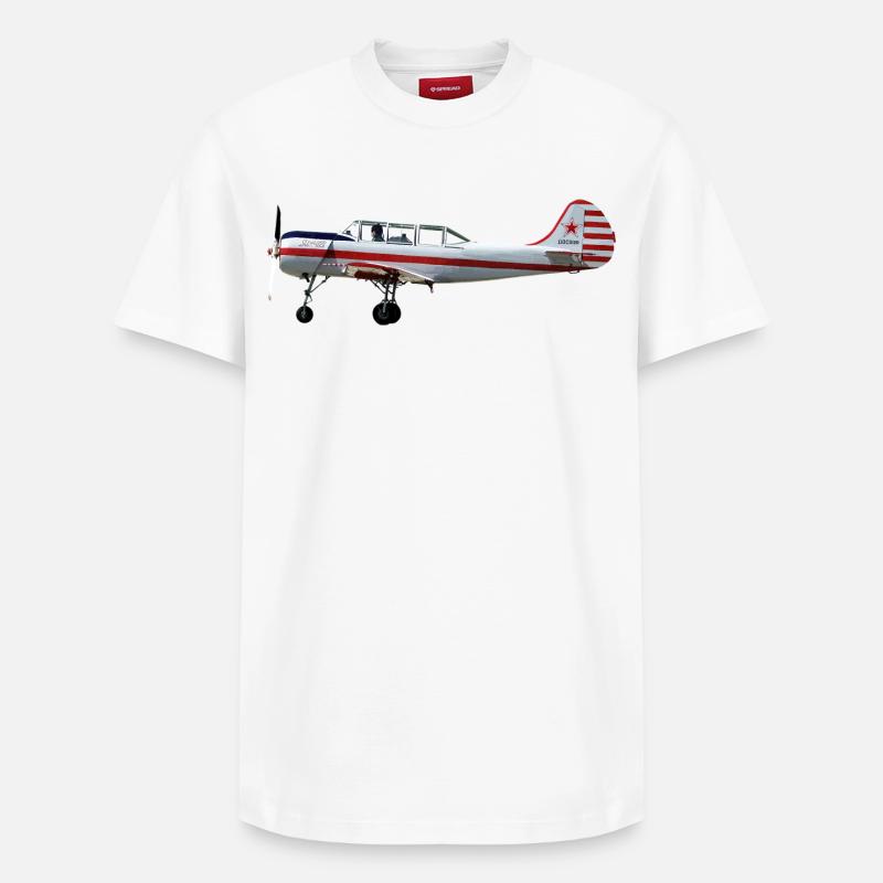 Yak-52 - T-shirt unisexe décontracté en coton Supima – de SPREAD - blanc
