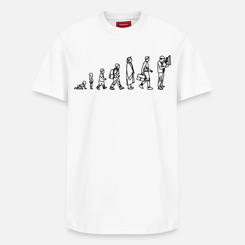 Elektriker Evolution - Relaxed Unisex Supima Cotton T-Shirt – von SPREAD - Weiß