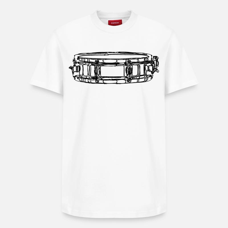 Tambour latéral - T-shirt unisexe décontracté en coton Supima – de SPREAD - blanc