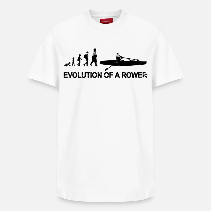 Évolution des rameurs - T-shirt unisexe décontracté en coton Supima – de SPREAD - blanc