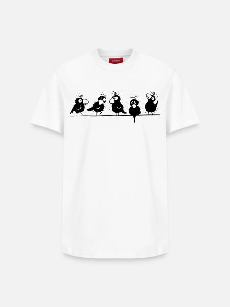 Happy Raven - Relaxed Unisex Supima Cotton T-Shirt – by SPREAD - white