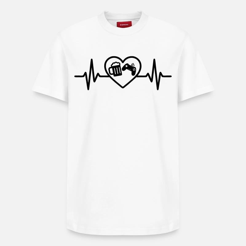 Bière Heart Gaming - T-shirt unisexe décontracté en coton Supima – de SPREAD - blanc