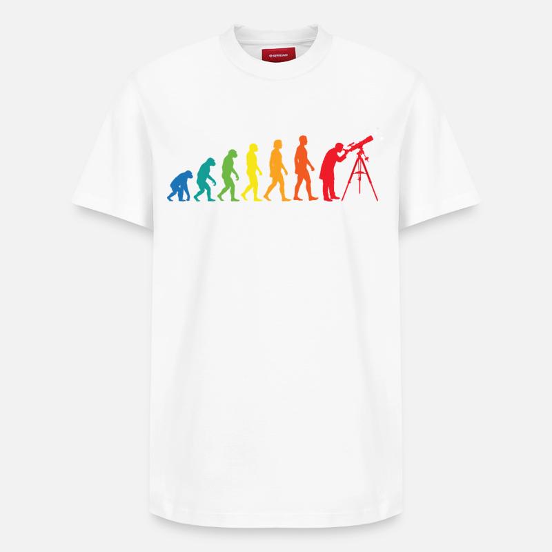 Evolution Astronomy – Space Telescope Design - Relaxed Unisex Supima Cotton T-Shirt – by SPREAD - white