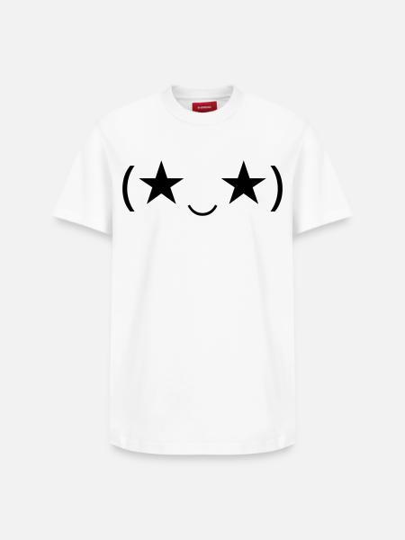 Stareye Emote (★‿★) inspires - Relaxed Unisex Supima Cotton T-Shirt – by SPREAD - white