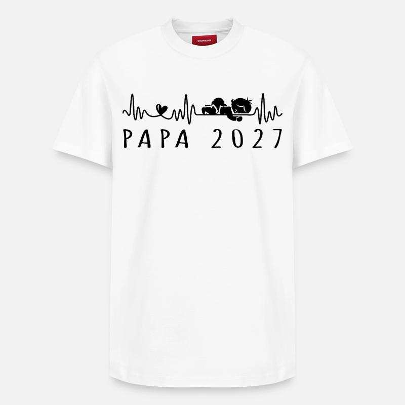 Future Dad 2027 Publicité Grossesse - T-shirt unisexe décontracté en coton Supima – de SPREAD - blanc