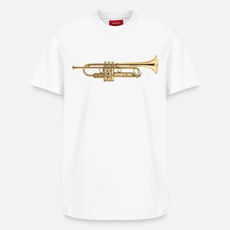 Trompete - Relaxed Unisex Supima Cotton T-Shirt – von SPREAD - Weiß