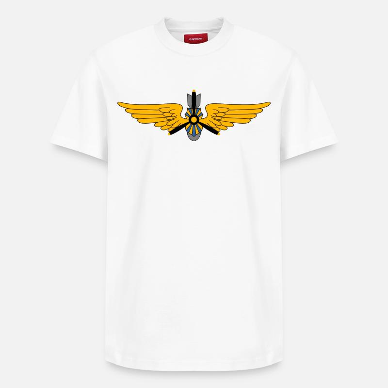 Militär Pilot - Relaxed Unisex Supima Cotton T-Shirt – von SPREAD - Weiß