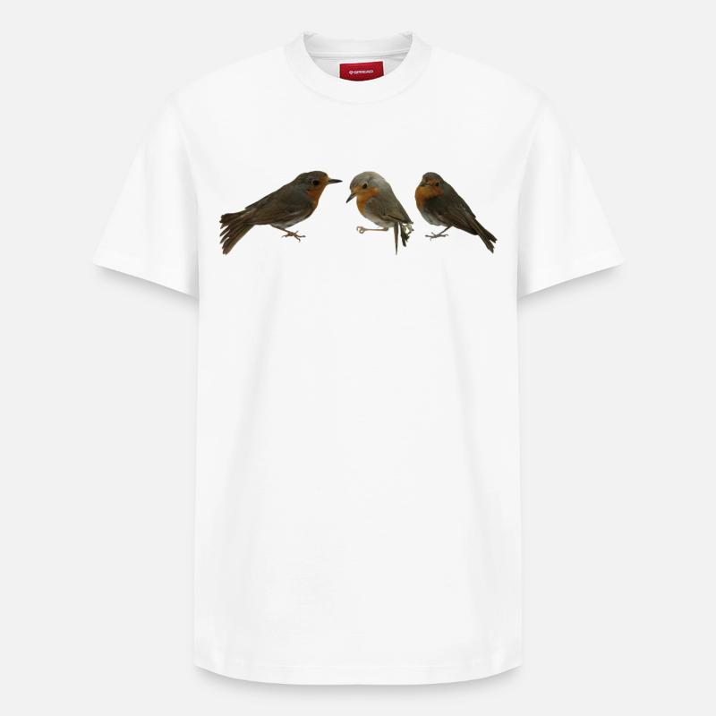 Trois Merles - T-shirt unisexe décontracté en coton Supima – de SPREAD - blanc