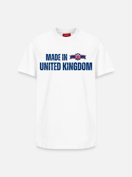 Fabriqué au Royaume-Uni, fierté britannique - T-shirt unisexe décontracté en coton Supima – de SPREAD - blanc