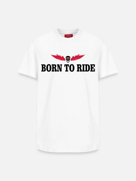 biker - Relaxed Unisex Supima Cotton T-Shirt – by SPREAD - white