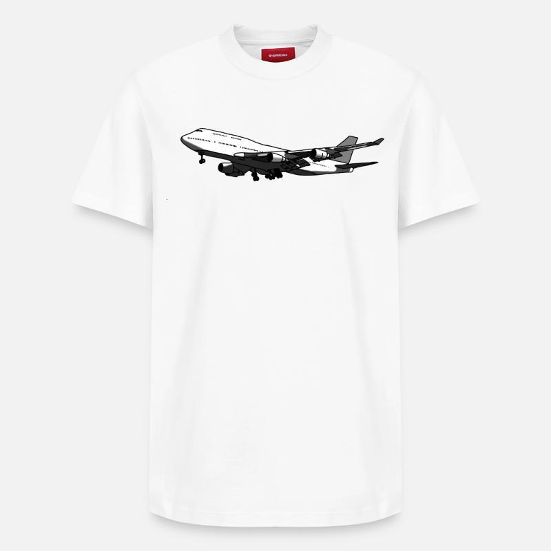 Flugzeug Silhouette mit Dynamischem Design - Relaxed Unisex Supima Cotton T-Shirt – von SPREAD - Weiß