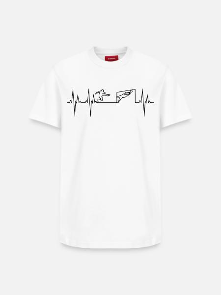 Fußball Elektrokardiogramm EKG - Relaxed Unisex Supima Cotton T-Shirt – von SPREAD - Weiß