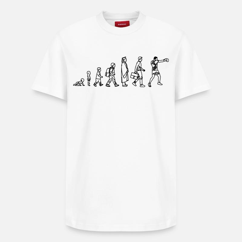 Boxing Evolution - Relaxed Unisex Supima Cotton T-Shirt – by SPREAD - white