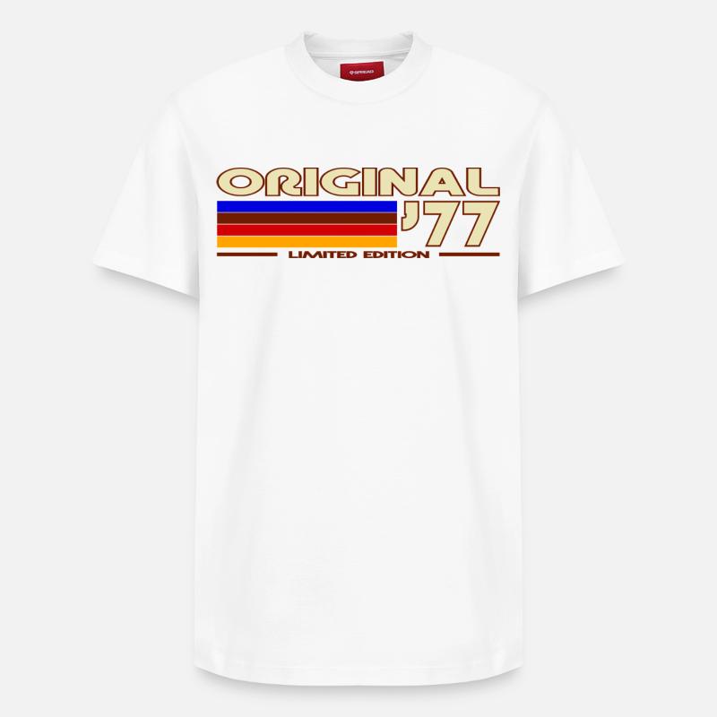 1977 - T-shirt unisexe décontracté en coton Supima – de SPREAD - blanc