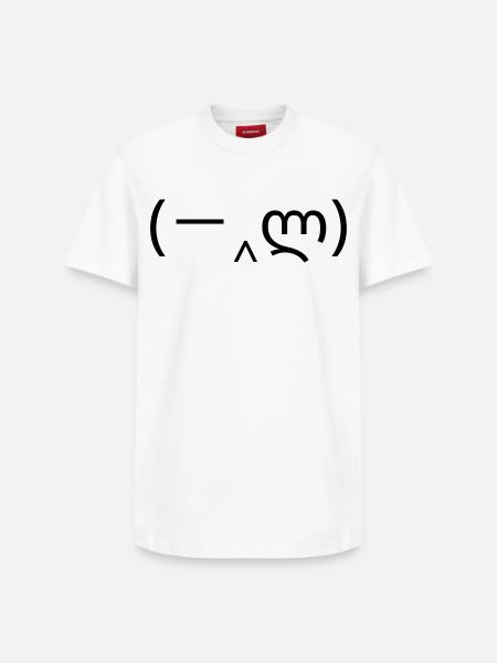 Mains émoticôniques (-‸ლ) facepalm devant le visage - T-shirt unisexe décontracté en coton Supima – de SPREAD - blanc