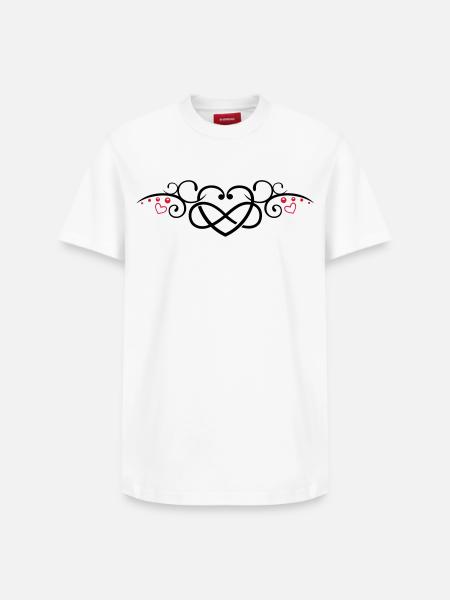 Herz mit Unendlichkeitschleife, infinity - Relaxed Unisex Supima Cotton T-Shirt – von SPREAD - Weiß