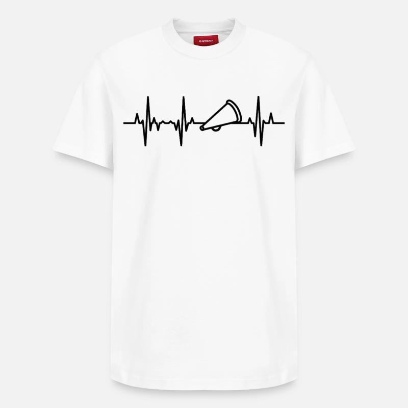 Megaphone Cardiogram - Relaxed Unisex Supima Cotton T-Shirt – by SPREAD - white