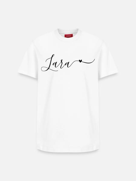 Prénom Lara Décoratif - T-shirt unisexe décontracté en coton Supima – de SPREAD - blanc