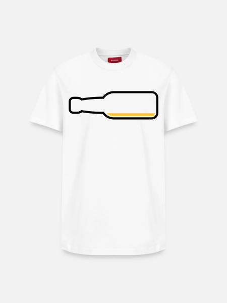 Bottiglia di birra vuota (Simbolo birra / POS 2C) - T-shirt unisex con vestibilità rilassata in cotone Supima – di SPREAD - bianco