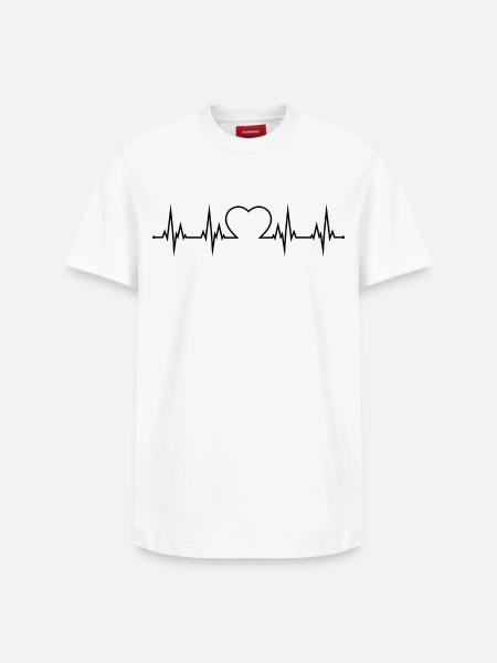 Herzschlag EKG - Relaxed Unisex Supima Cotton T-Shirt – von SPREAD - Weiß