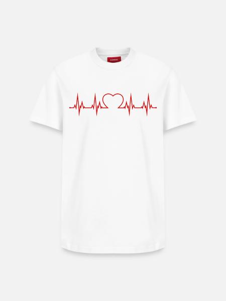 Herzschlag EKG - Relaxed Unisex Supima Cotton T-Shirt – von SPREAD - Weiß
