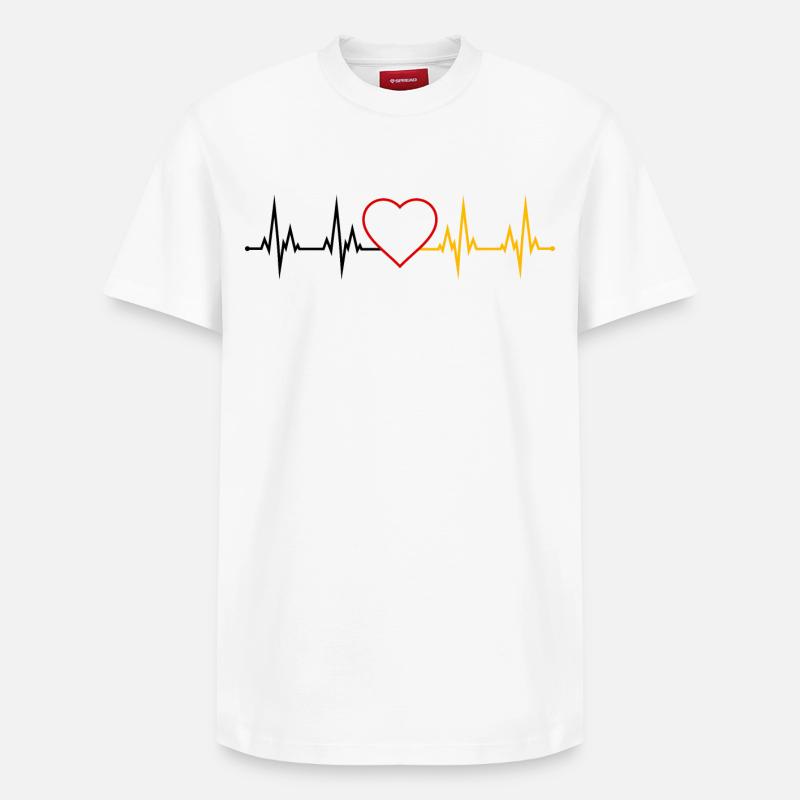 Battement de cœur en Allemagne - T-shirt unisexe décontracté en coton Supima – de SPREAD - blanc