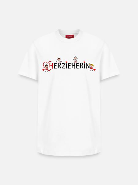 Erzieherin Herzieherin - Relaxed Unisex Supima Cotton T-Shirt – von SPREAD - Weiß