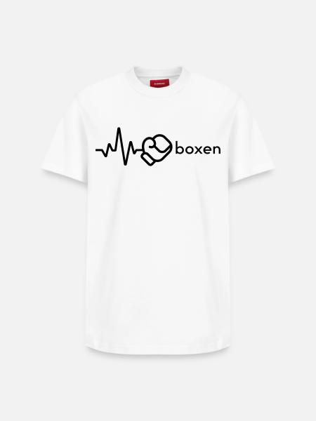 Boxe - T-shirt unisexe décontracté en coton Supima – de SPREAD - blanc