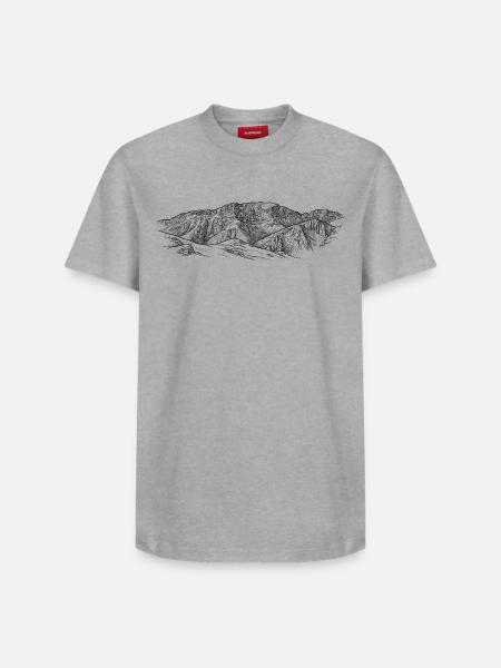Kremsmauer Silhouette | Upper Austria Pre-Alps - Relaxed Unisex Supima Cotton T-Shirt – by SPREAD - white