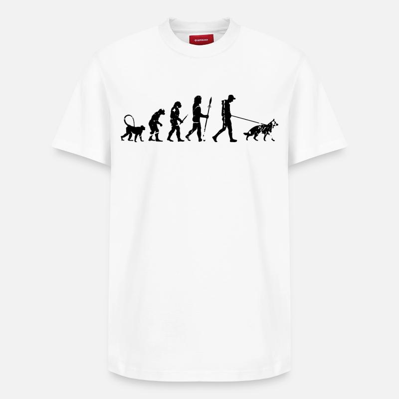 Evolution du berger allemand - T-shirt unisexe décontracté en coton Supima – de SPREAD - blanc