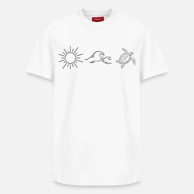 L’art marin comme motif - T-shirt unisexe décontracté en coton Supima – de SPREAD - blanc