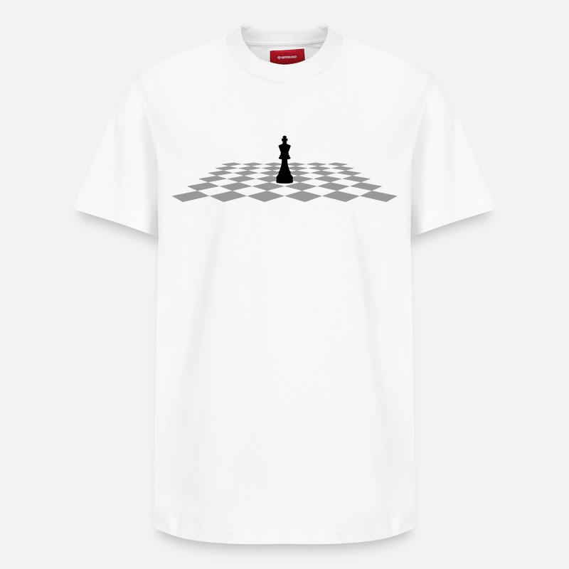 Roi d’échecs sur l’échiquier - T-shirt unisexe décontracté en coton Supima – de SPREAD - blanc