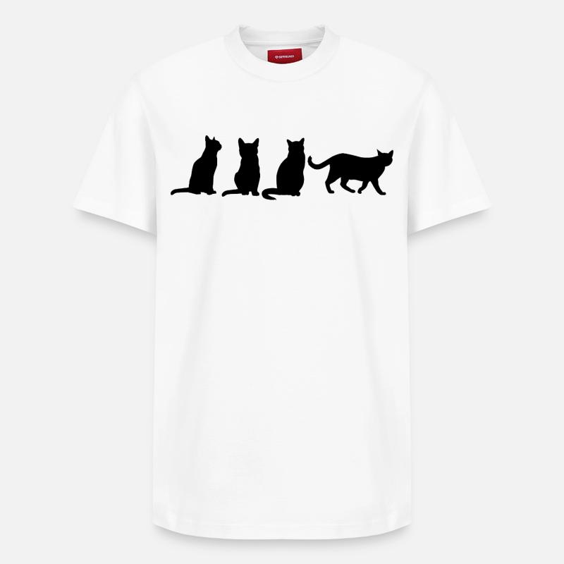 Katzen - Relaxed Unisex Supima Cotton T-Shirt – von SPREAD - Weiß