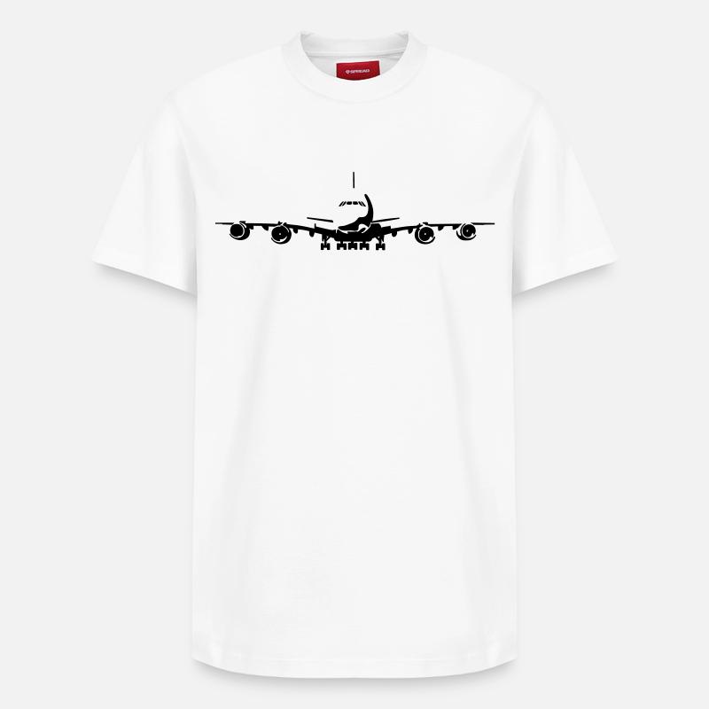 Passagierflugzeug - Relaxed Unisex Supima Cotton T-Shirt – von SPREAD - Weiß