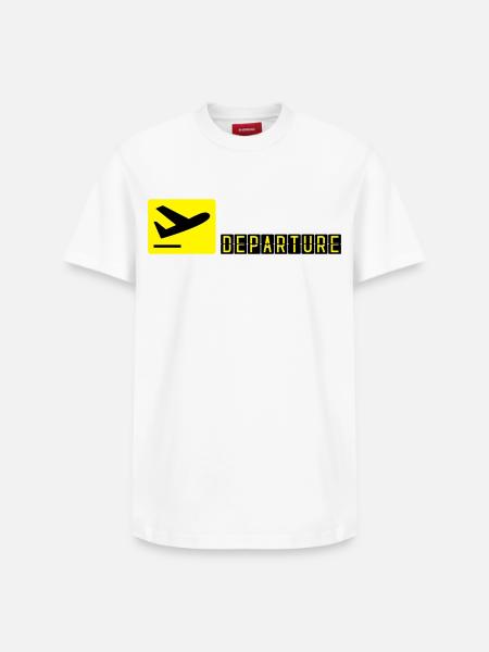 Airplane taking off - Relaxed Unisex Supima Cotton T-Shirt – by SPREAD - white