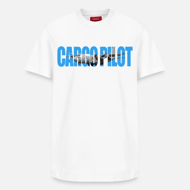 Cargo pilot C-130 - Relaxed Unisex Supima Cotton T-Shirt – by SPREAD - white