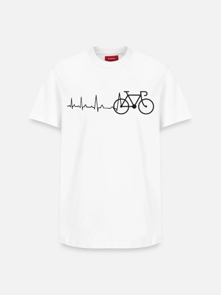 Herzschlag Rennrad - Relaxed Unisex Supima Cotton T-Shirt – von SPREAD - Weiß
