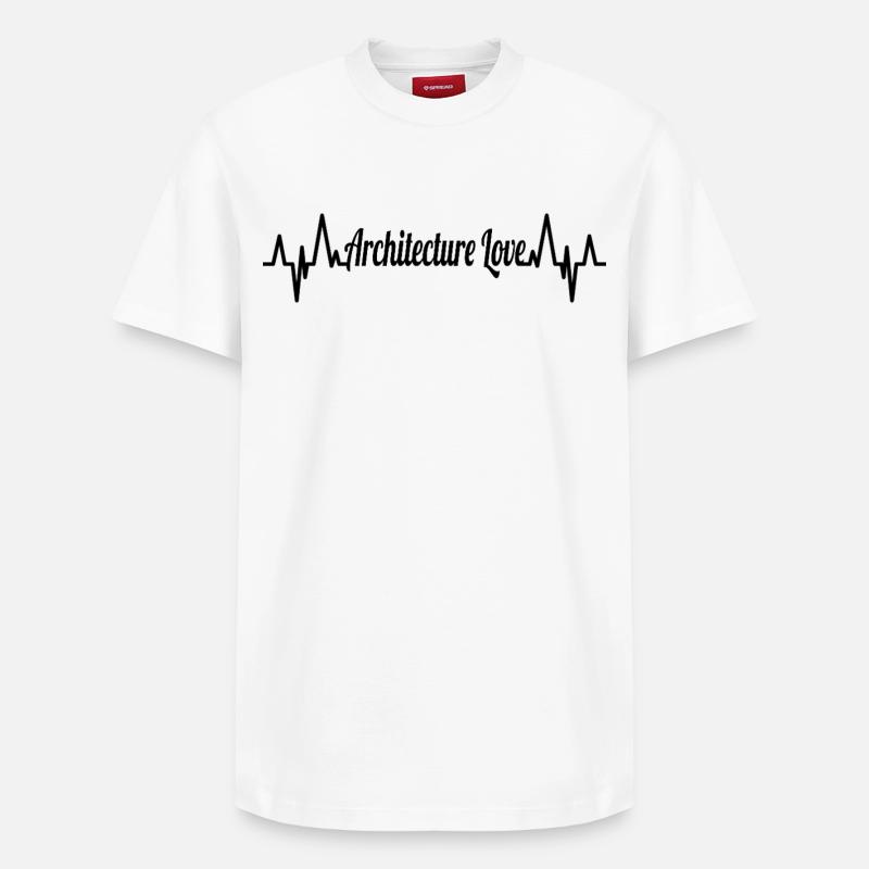 Architecture Love ECG Heart Line - T-shirt unisexe décontracté en coton Supima – de SPREAD - blanc