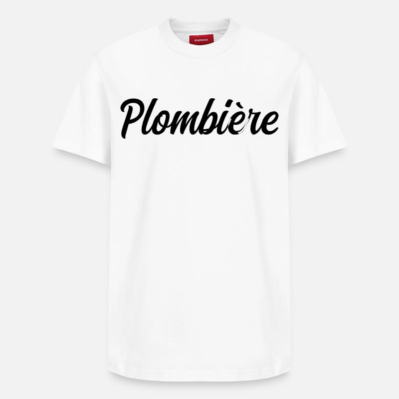 Plombière Chauffagiste Réparation Canalisations Pr - T-shirt unisexe décontracté en coton Supima – de SPREAD - blanc