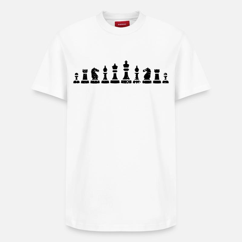 Schach Figur - Relaxed Unisex Supima Cotton T-Shirt – von SPREAD - Weiß