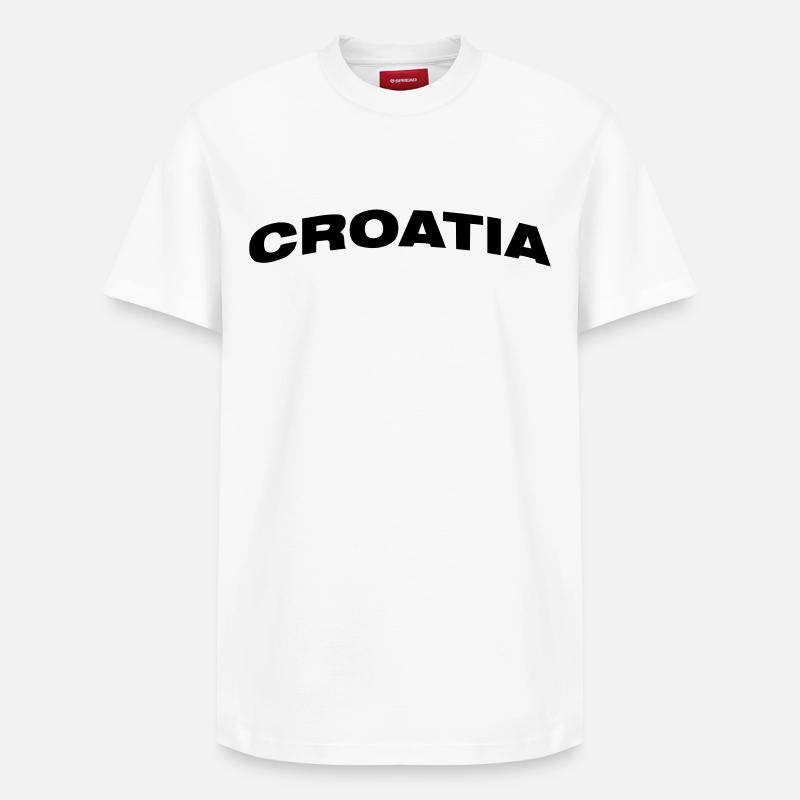 Croatie (Hrvatska) - T-shirt unisexe décontracté en coton Supima – de SPREAD - blanc