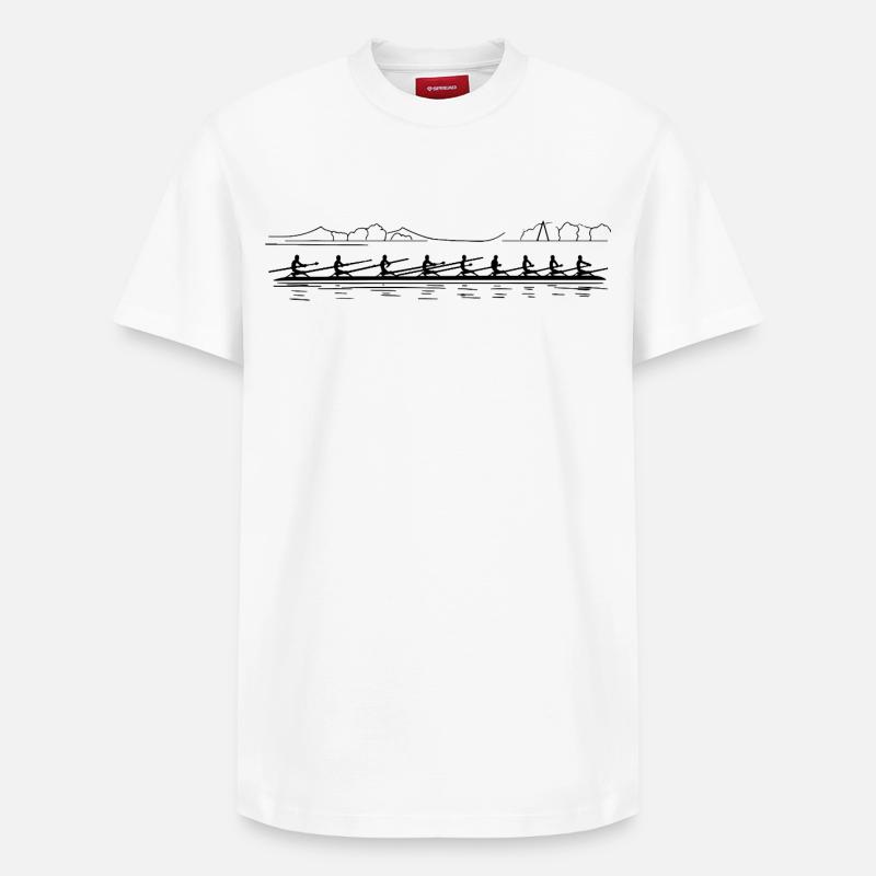 Croquis de l’équipe d’aviron - T-shirt unisexe décontracté en coton Supima – de SPREAD - blanc