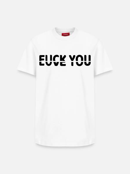 Ob ich dich liebe oder nicht # - Relaxed Unisex Supima Cotton T-Shirt – von SPREAD - Weiß