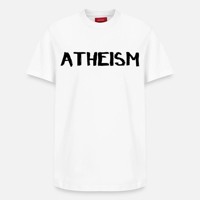 ATHEISM – Lettrage pinceau moderne - T-shirt unisexe décontracté en coton Supima – de SPREAD - blanc