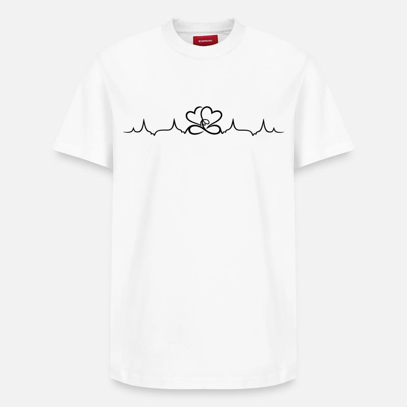 Heartbeat, deux coeurs à l'infini - T-shirt unisexe décontracté en coton Supima – de SPREAD - blanc