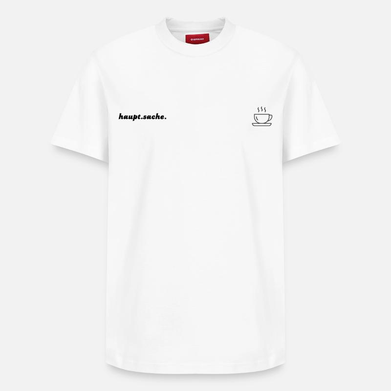 Kaffee - Relaxed Unisex Supima Cotton T-Shirt – von SPREAD - Weiß