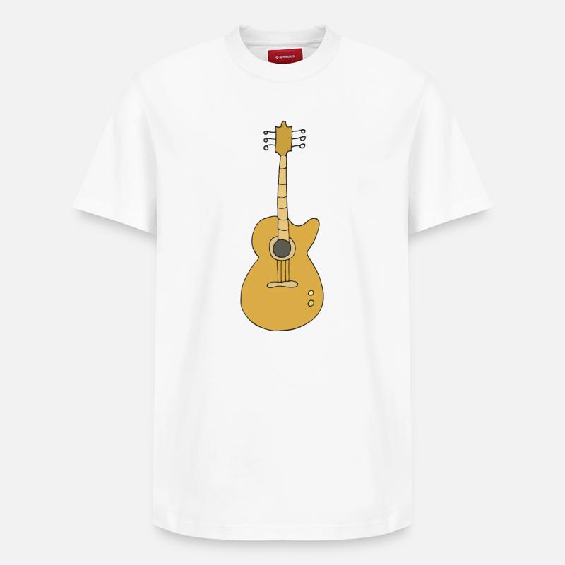 guitare - T-shirt unisexe décontracté en coton Supima – de SPREAD - blanc