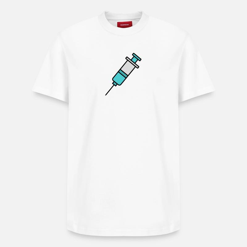 Seringue | Déclaration pro vaccination et science - T-shirt unisexe décontracté en coton Supima – de SPREAD - blanc